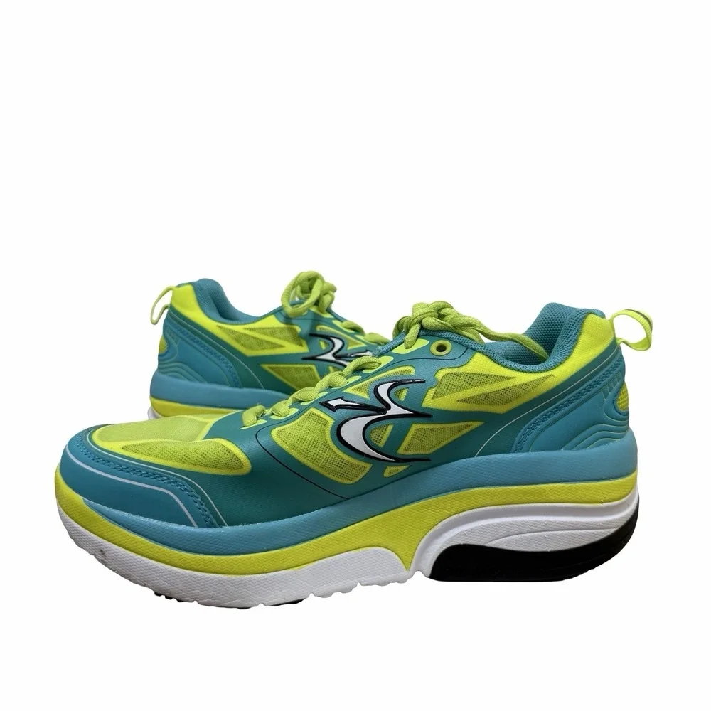 Gdefy Gravity Defyer Stabilization Running Lace Up‎ Shoes Women US 8 Blue Yellow